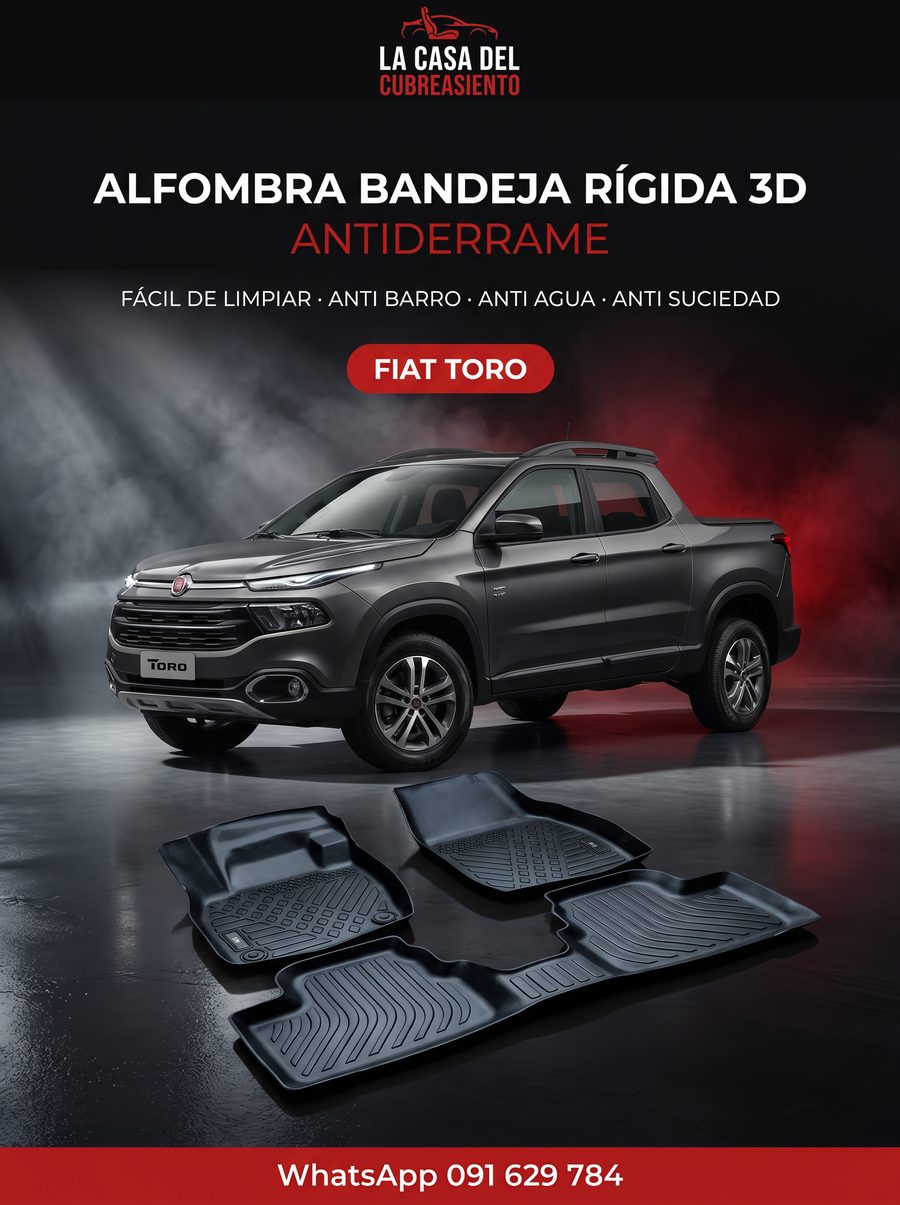 Alfombra Fiat Toro Bandeja Rigida Premium Negro